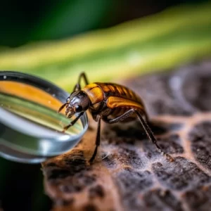 a strange bug with a magnifying glass