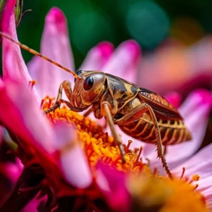 a cricket on a flower