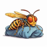 A queen wasp hibernating in winter