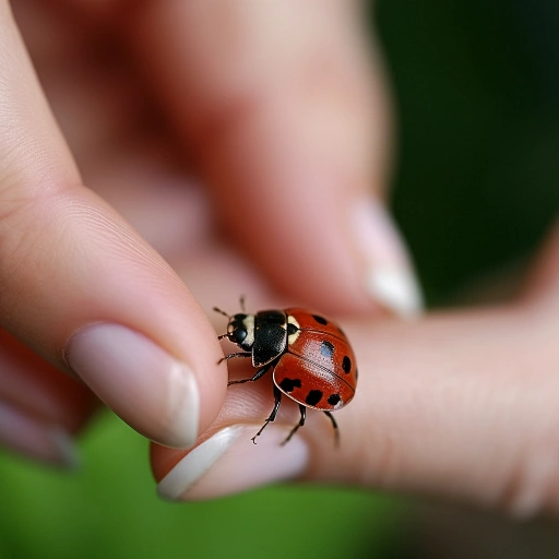ladybug landing on your hand for good luck